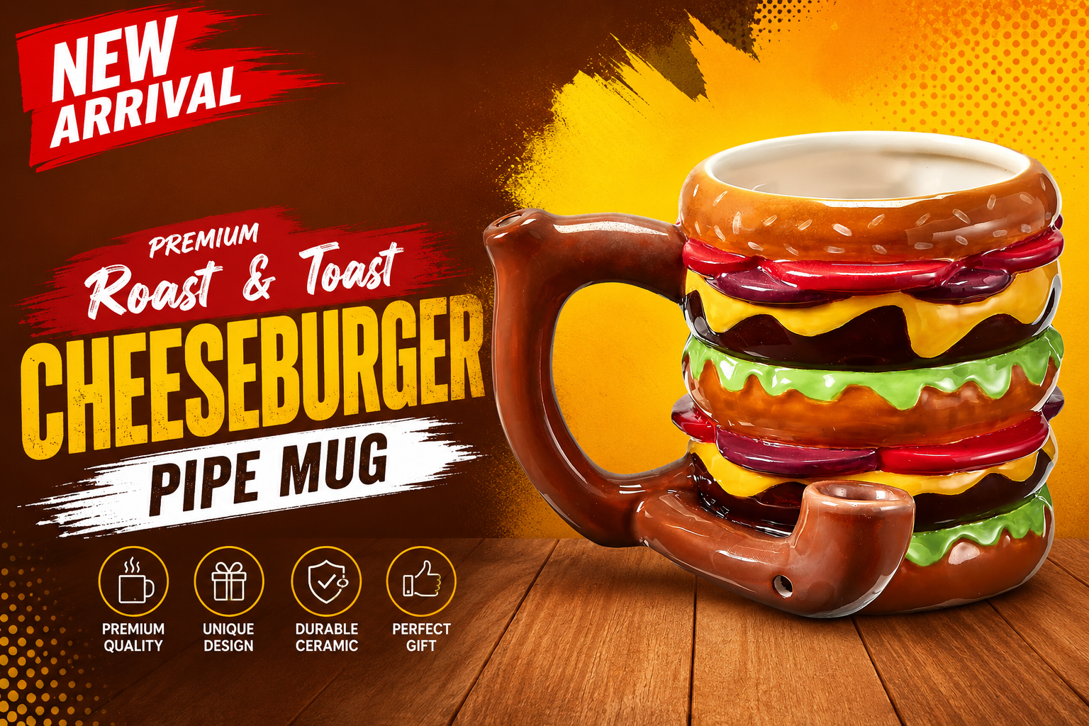 Fujima Cheeseburger Premium Roast & Toast Pipe Mug 1CT (C18) C product image