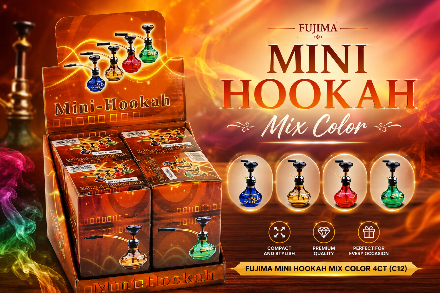 Fujima Mini Hookah Mix Color 4CT (C12) product image