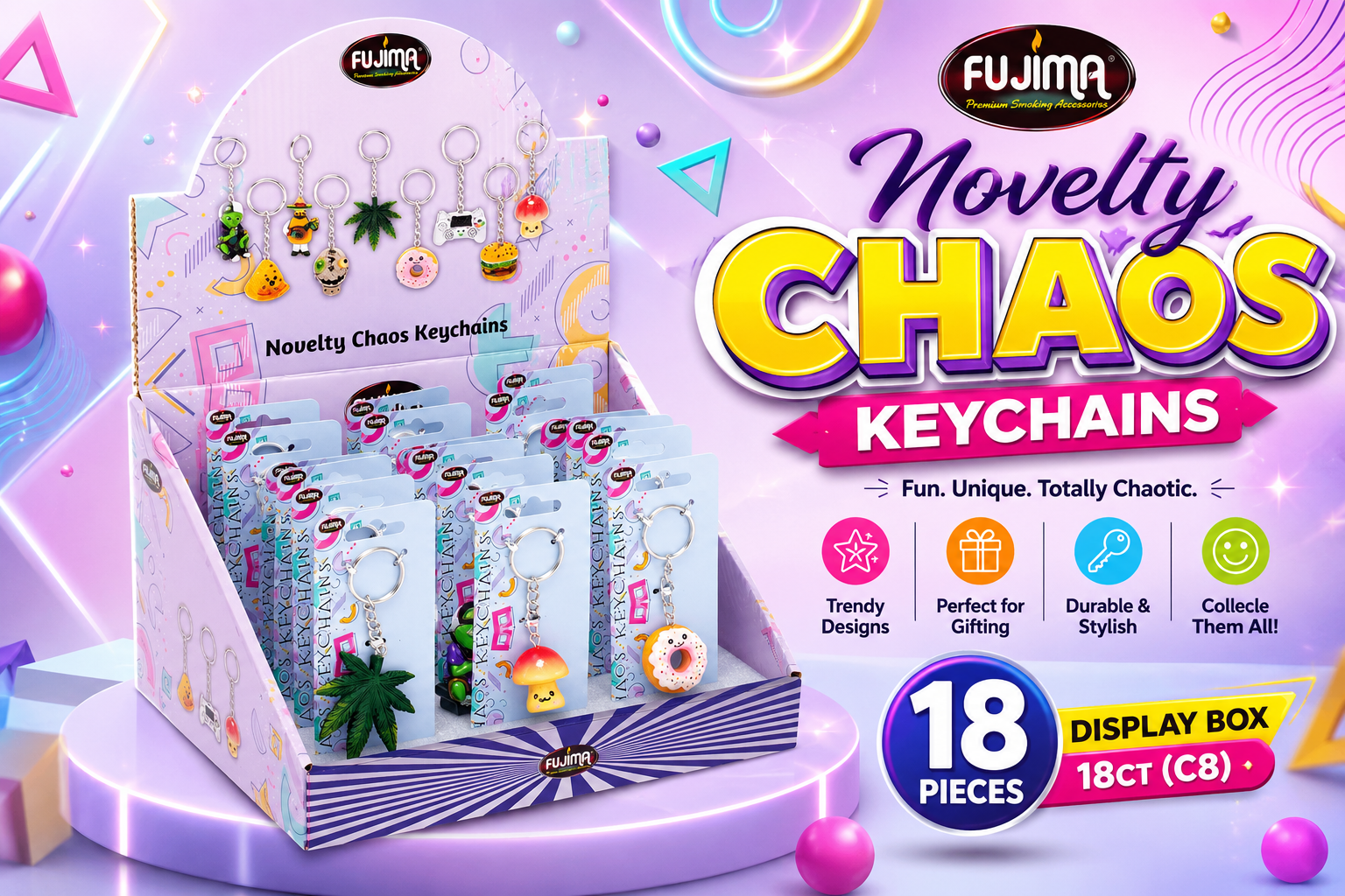 Fujima Novelty Chaos Keychains 18CT (C8) product image