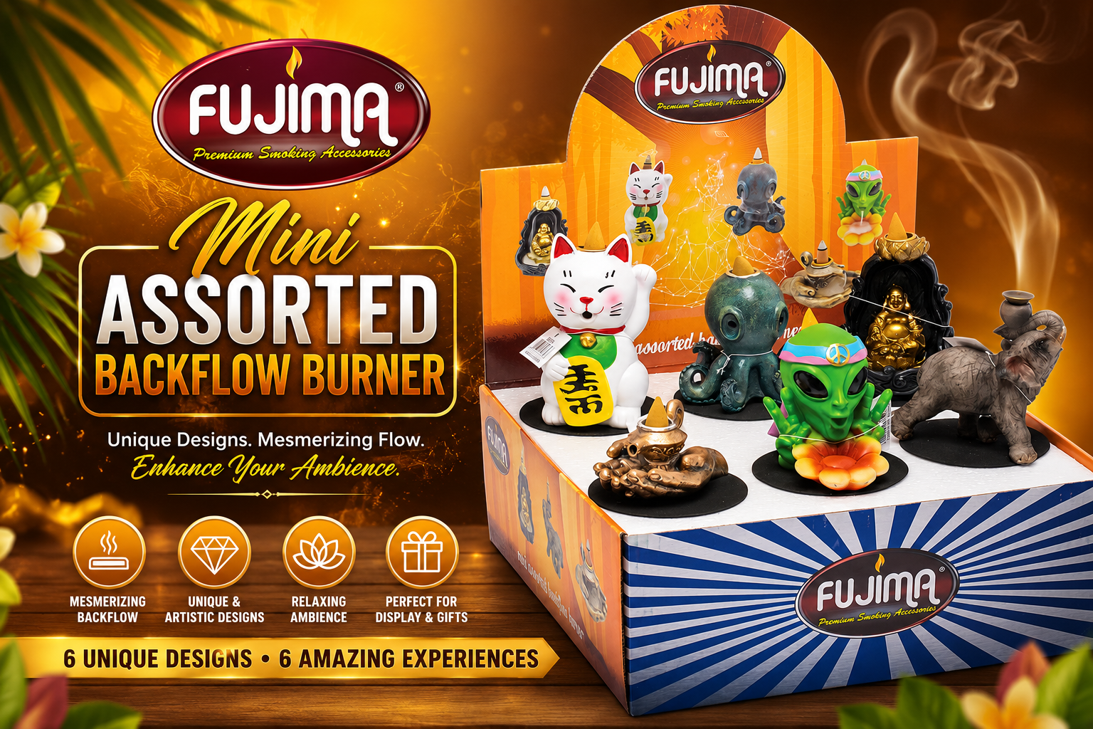 Fujima Mini Assorted Backflow Burner 6CT  product image