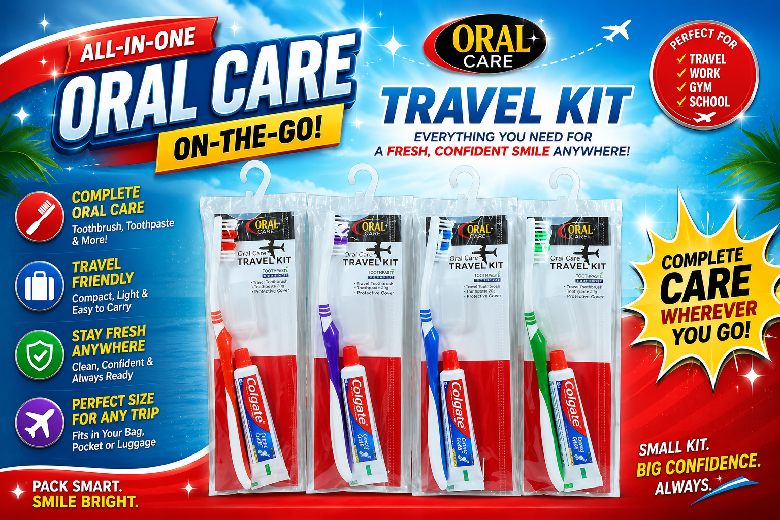 Oral Fusion Travel Kit W/Colgate 1CT (C12) product image