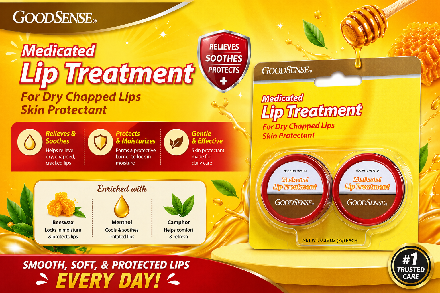 Goodsense Lip Treatment 0.25Oz 12CT Jar product image