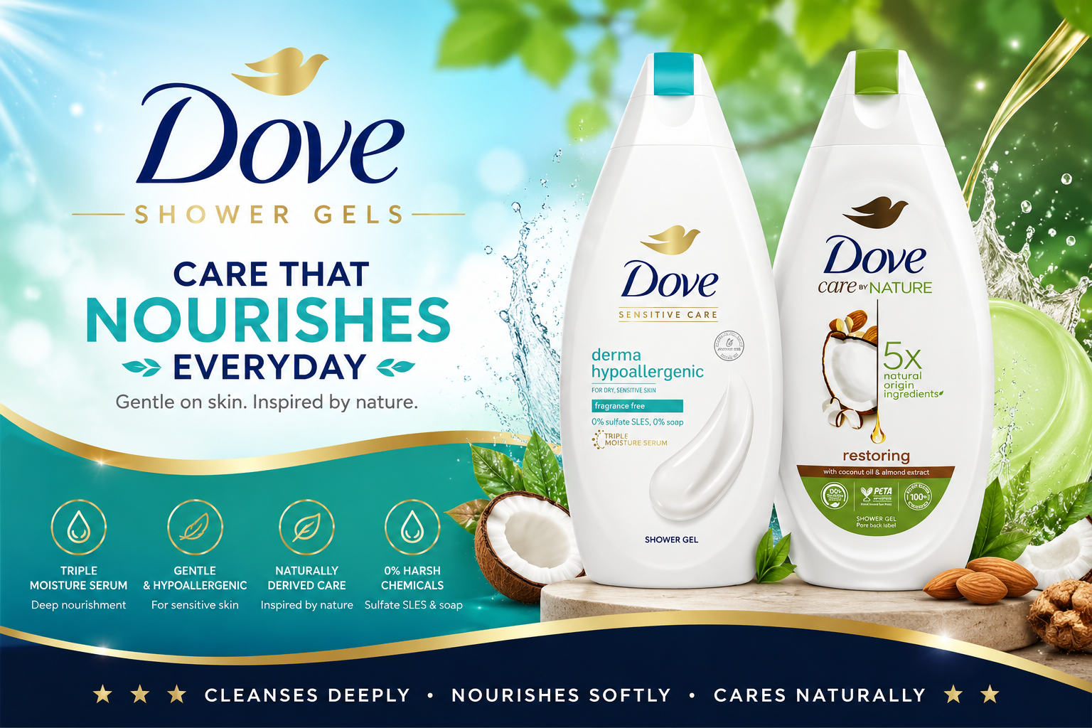 Dove Care Body Wash 13.52Oz 1CT (C12) product image