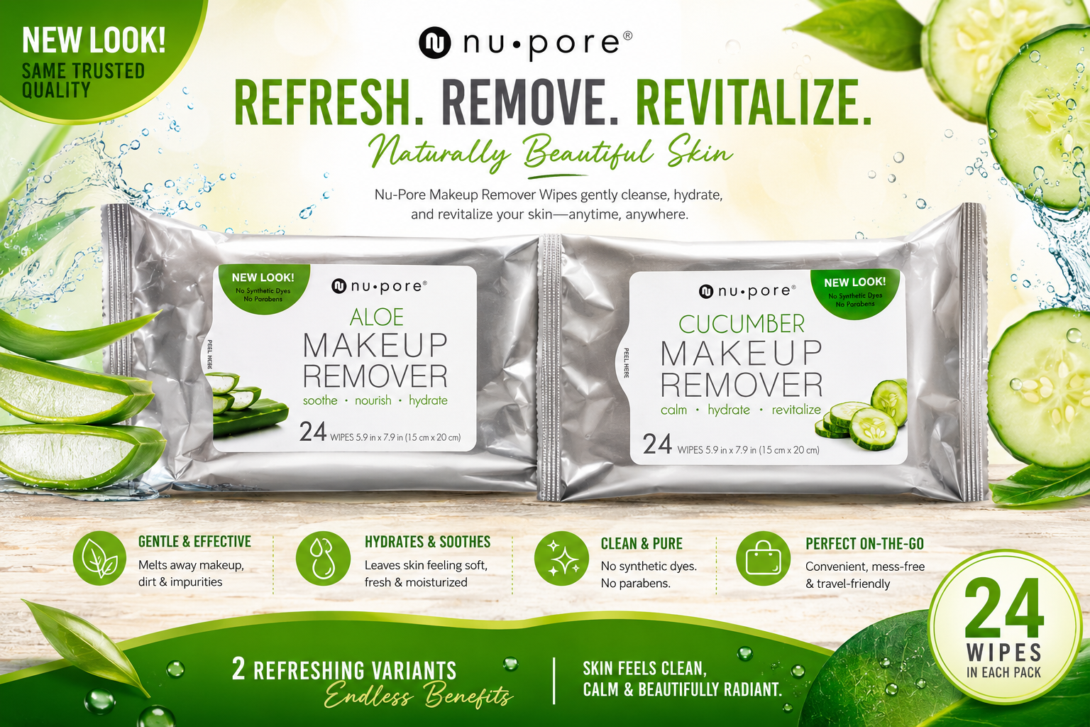 Nu-Pore Make-Up Remover Wipes 24CT (C24) product image