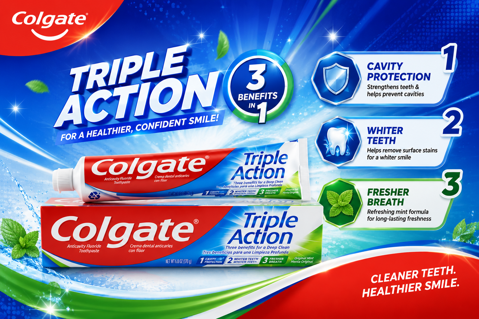 Toothpaste Colgate 8OZ Triple Action 1CT (C24) product image