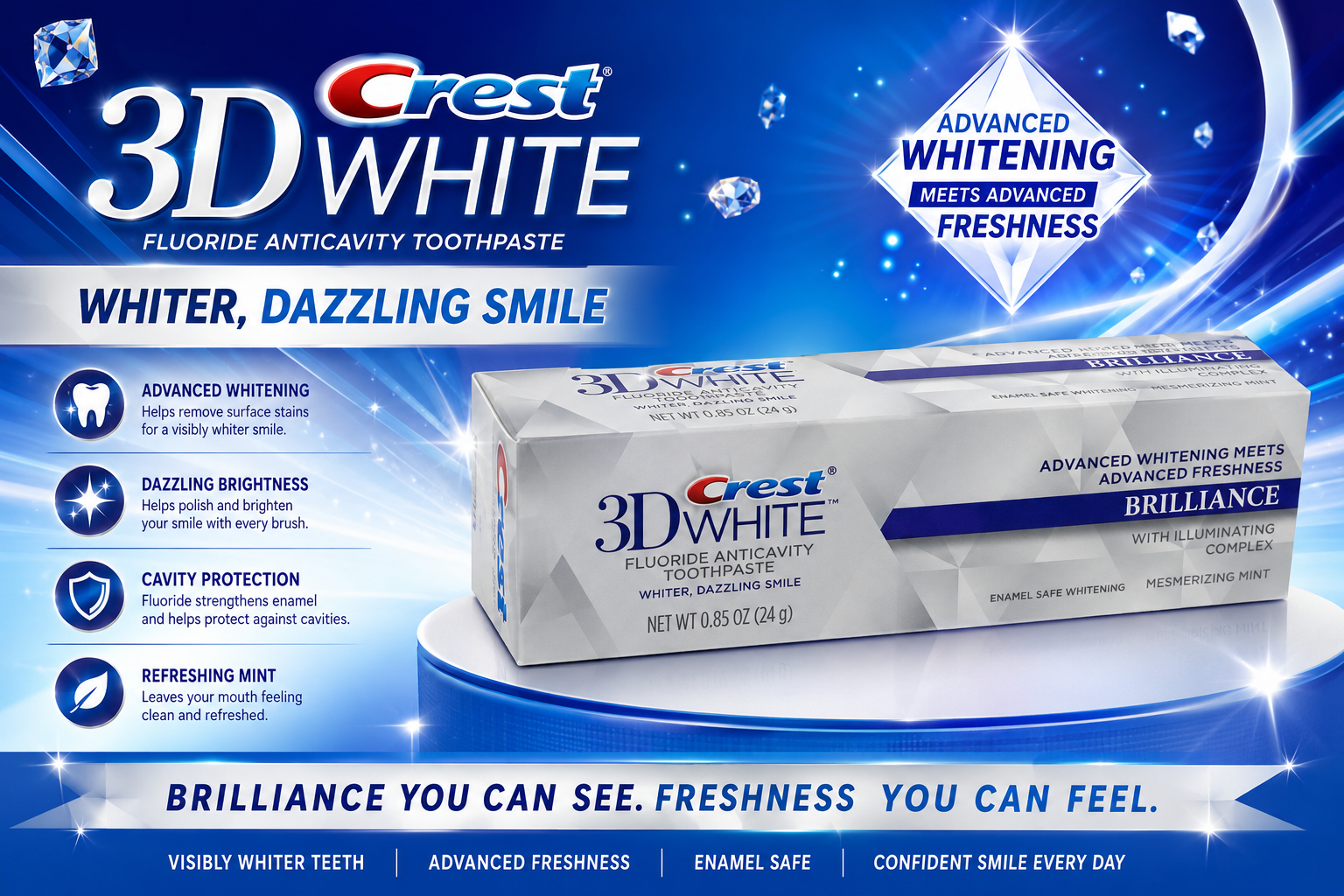 Toothpaste Crest .85OZ 3D White (C36) product image
