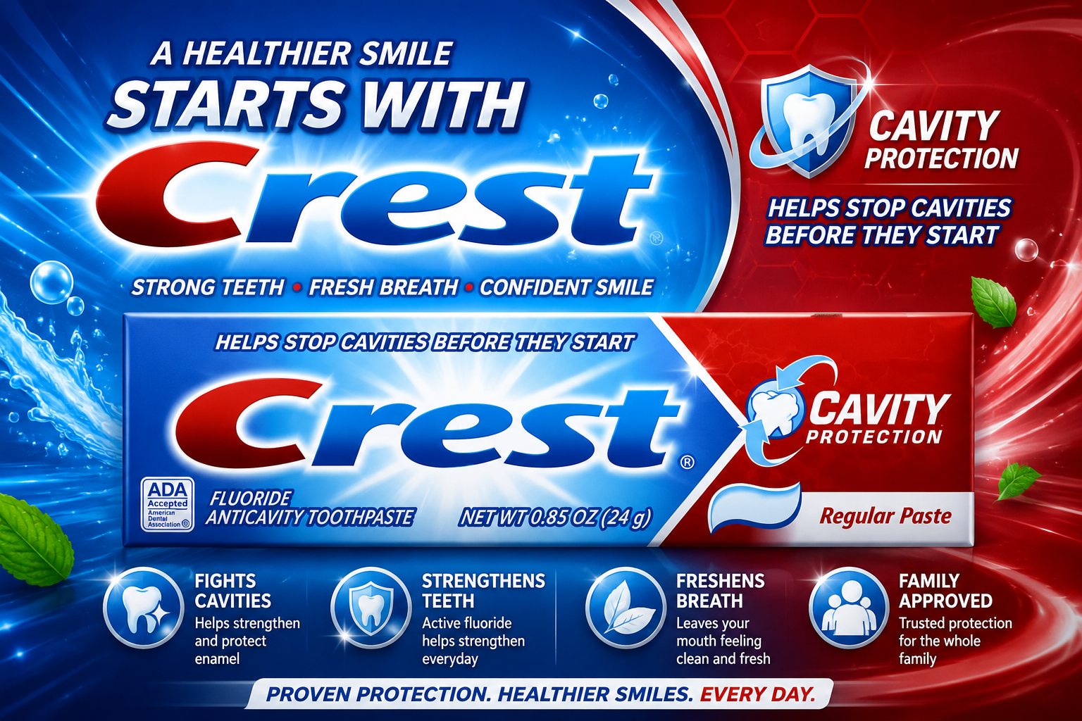Toothpaste Crest .85OZ Regular Cavity 1CT (C36) product image