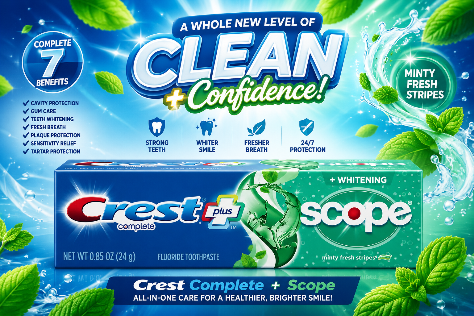 Toothpaste Crest.85OZ Scope 1CT (C36) product image