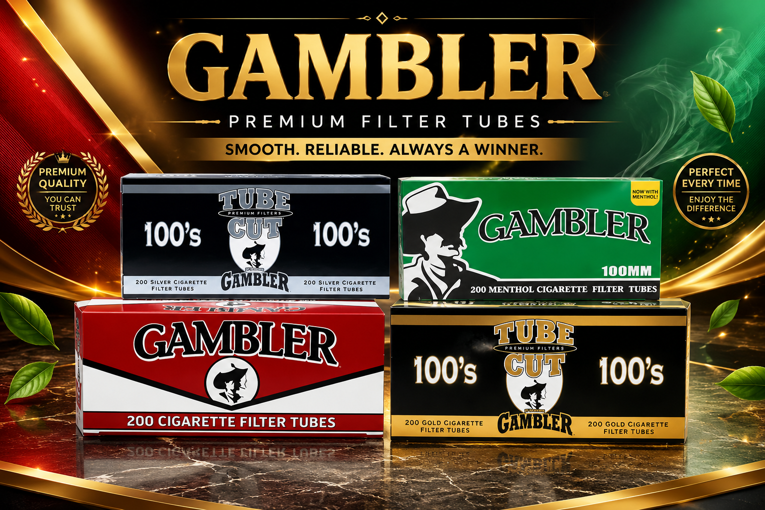 Gambler 200CT 100Mm Tubecut Cigarette Tube (C50) product image