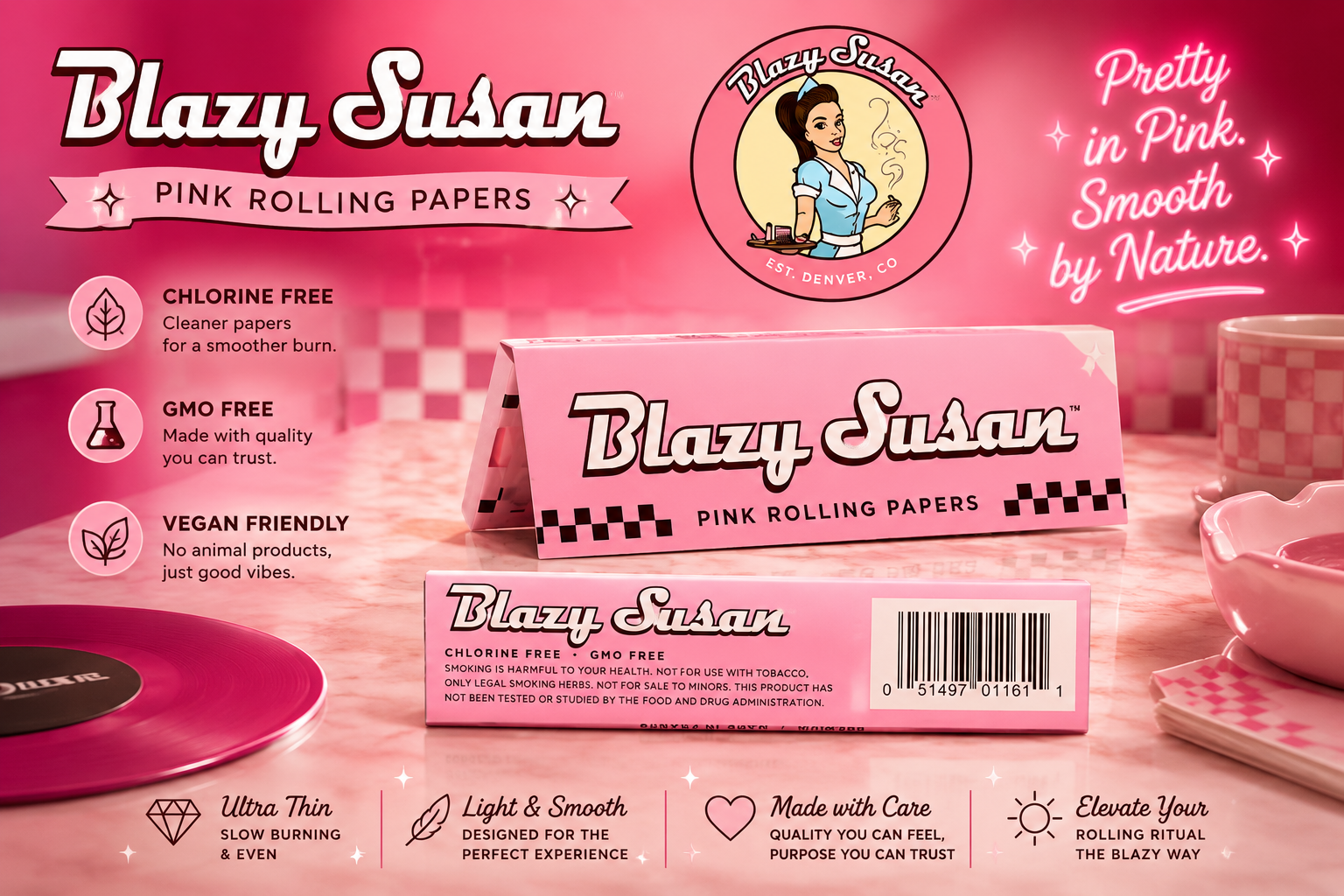 CP Blazy Susan Pink 1.25 Paper + Tips 32/PK 28CT (C25) product image