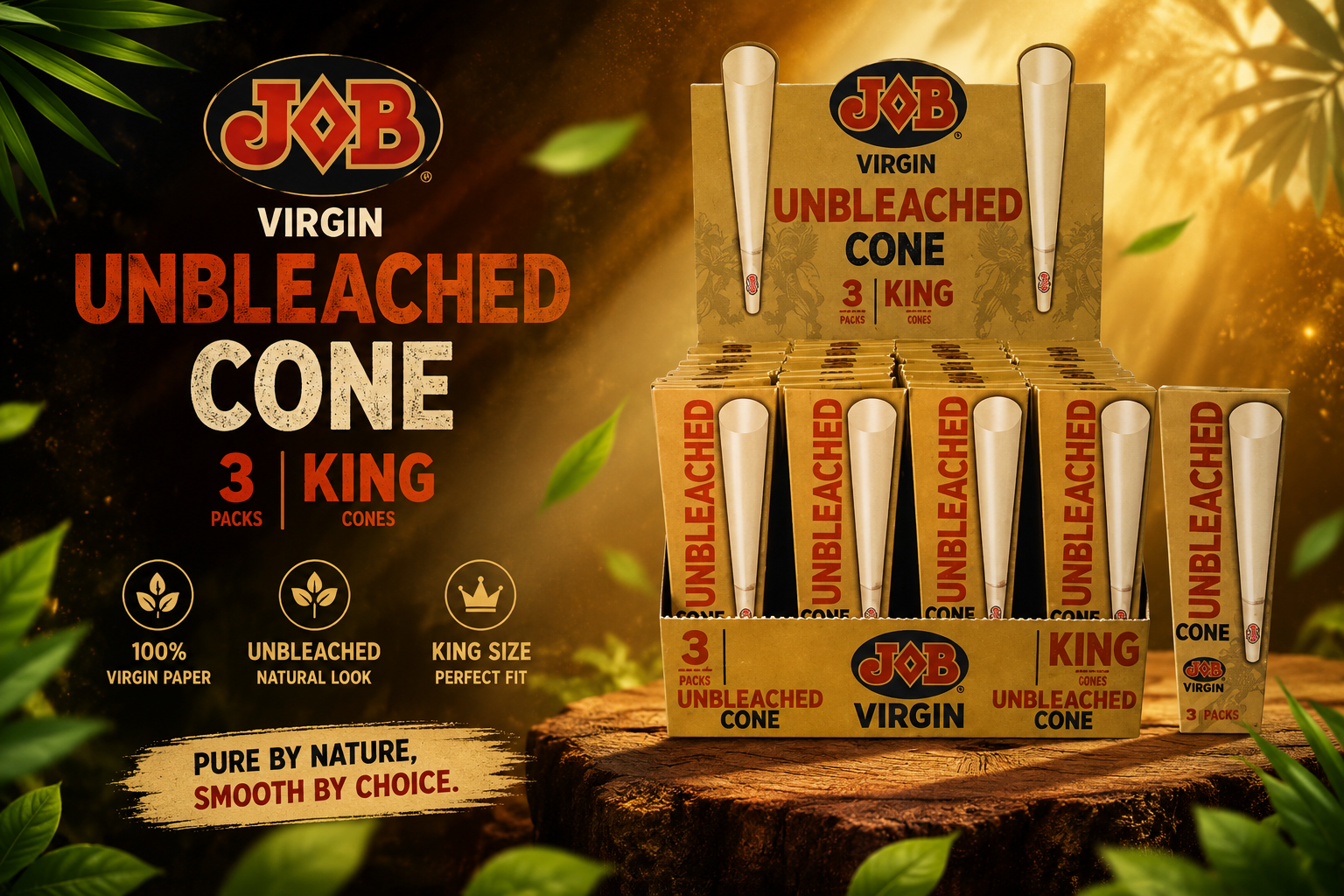 CP Job Virgin Cone Unbleached King 3PK 32CT (C24) product image