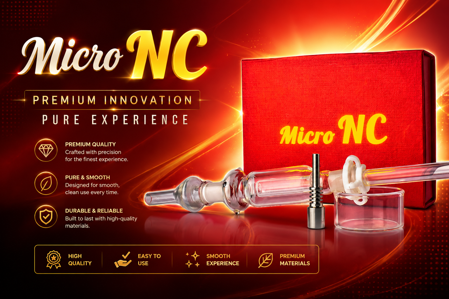 Pipe Red Nectar Collector Set 1CT 10Mm Red Box (C125) product image