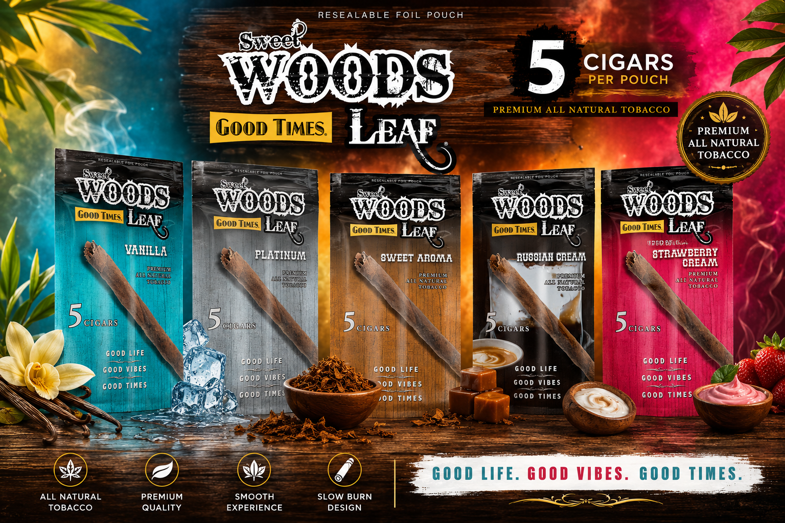 CGR Good Times Sweet Wood Leaf 6/5CT Pouches (C24) product image