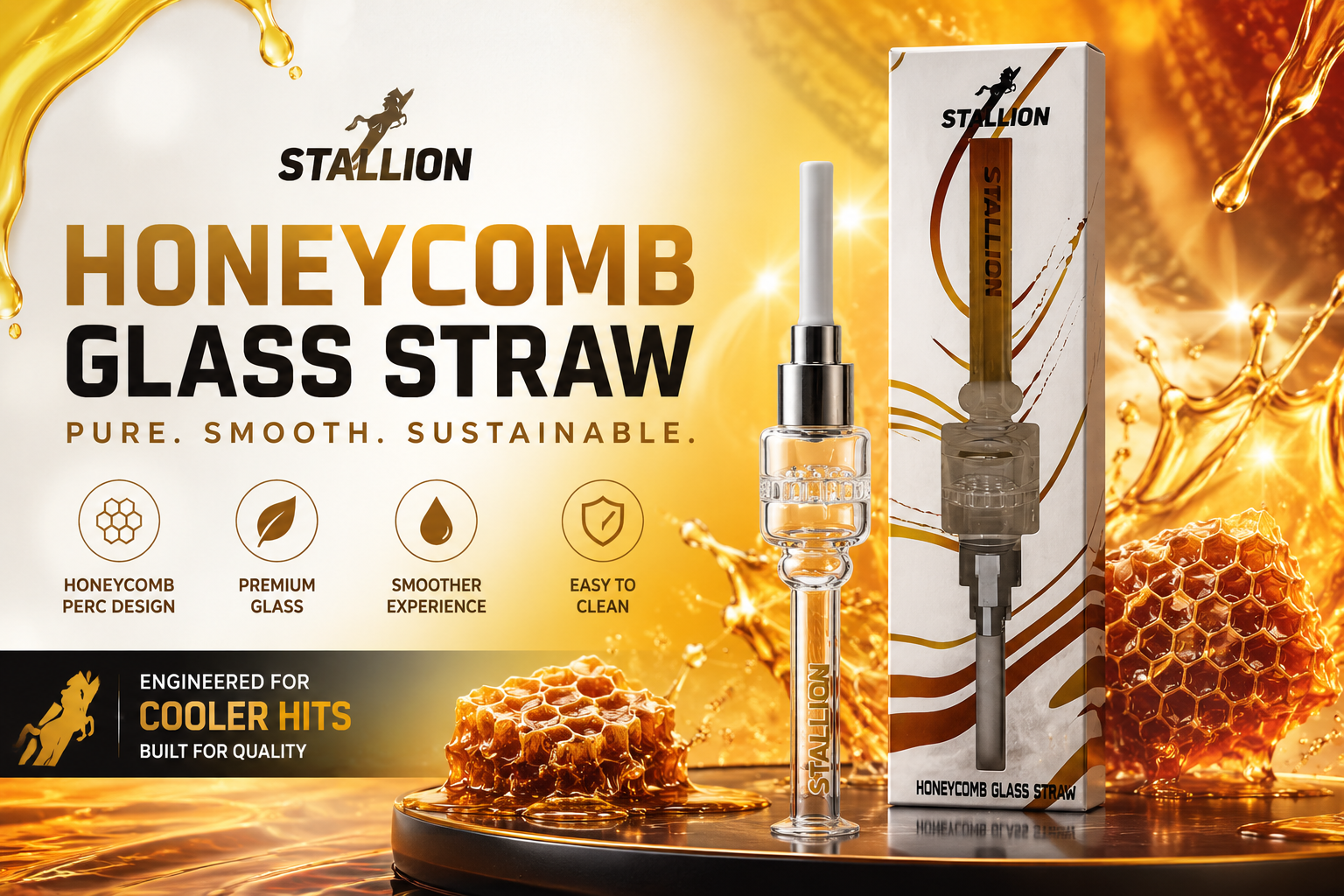 Stallion 5" Honeycomb Glass Straw 1CT (C125) product image