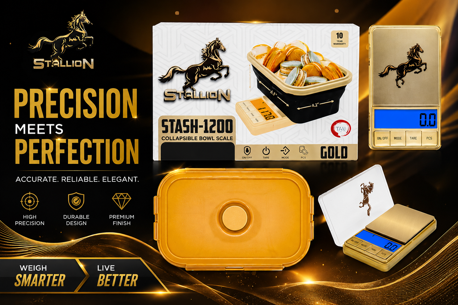 Scale Stallion Stash-1200 Bowl 1CT Gold (C50) product image