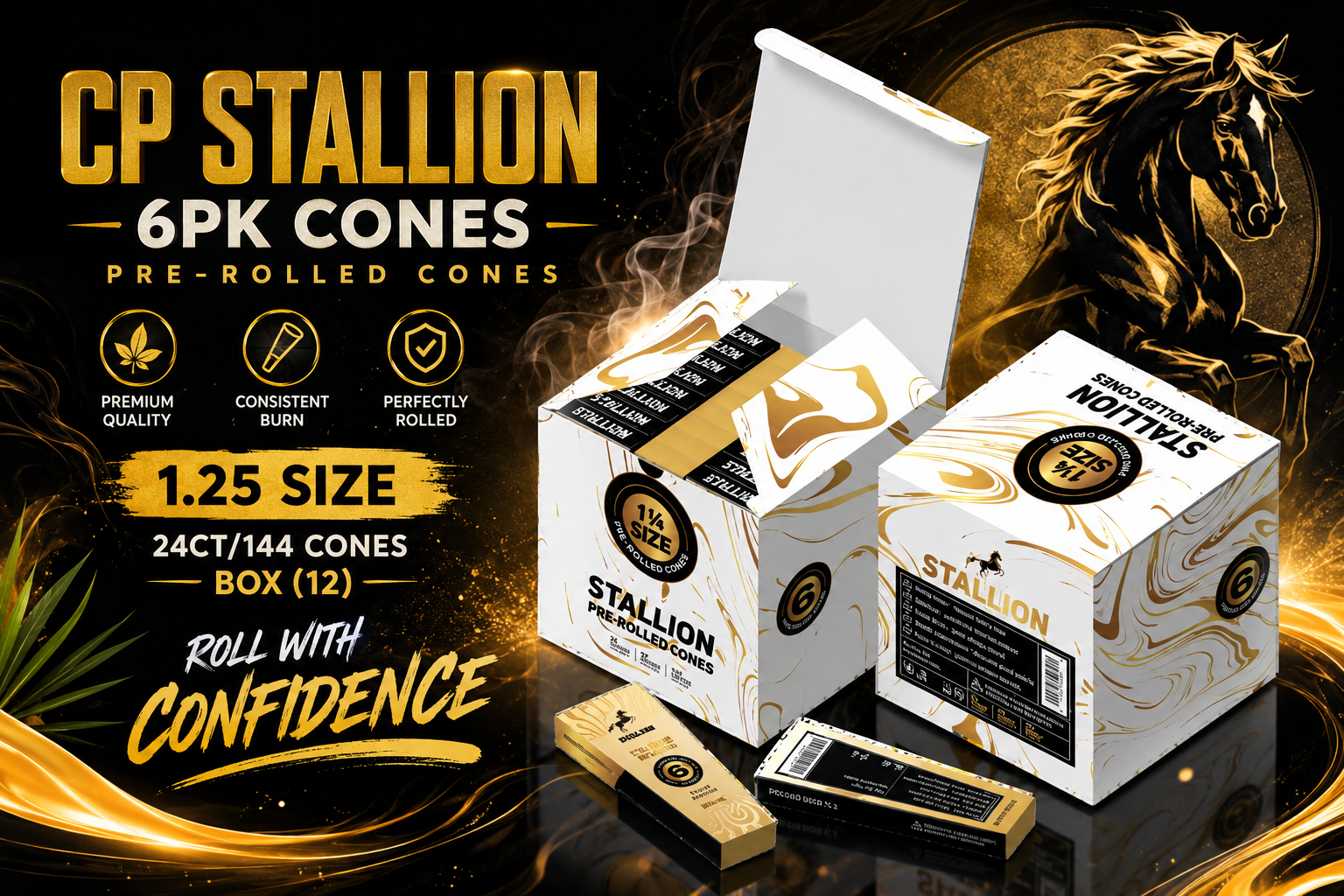 CP Stallion 6PK Cones 1.25 SIZE 24CT/144 Cones BOX  (12) product image
