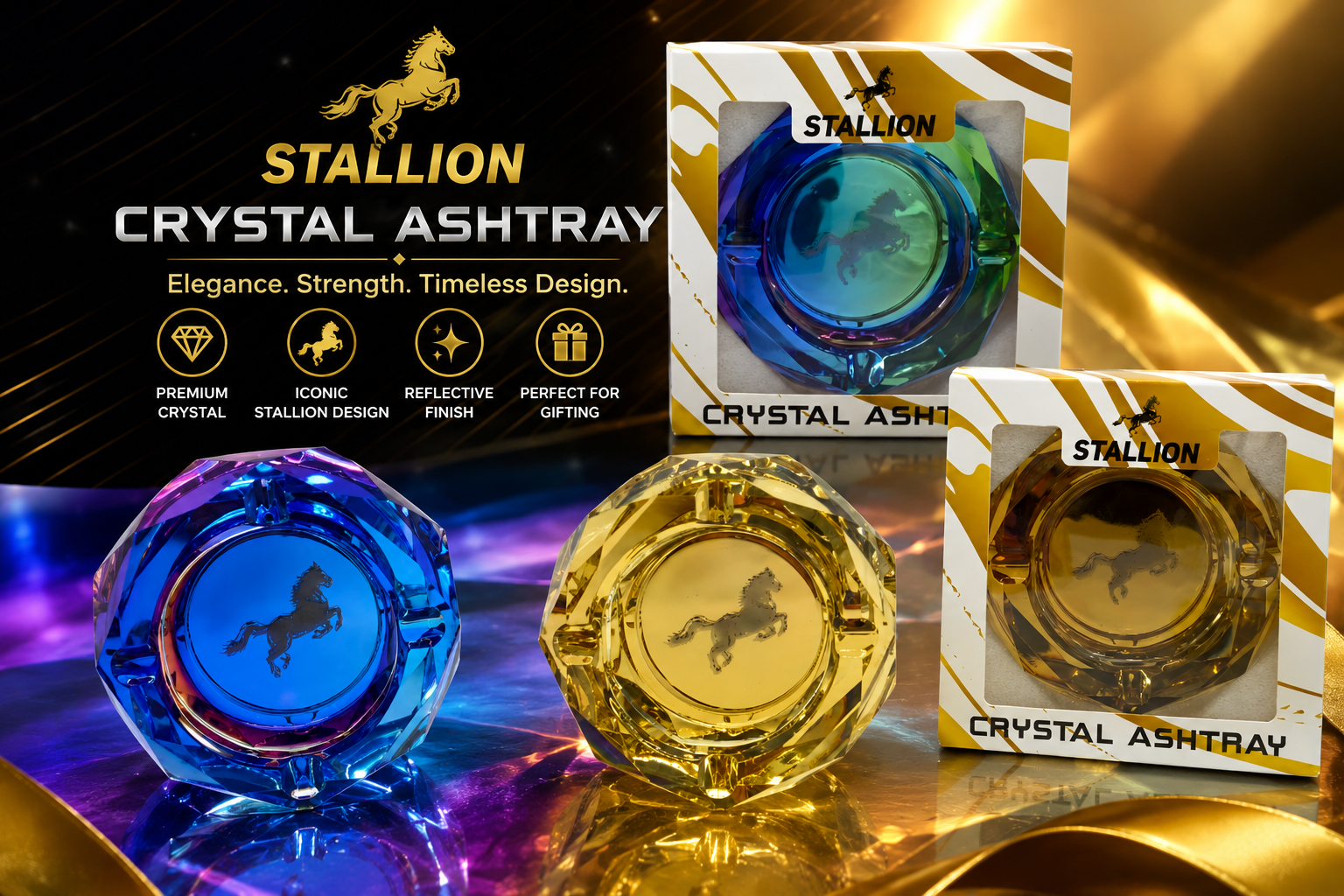 Stallion Crystal Ashtray 1Ct (C40) product image