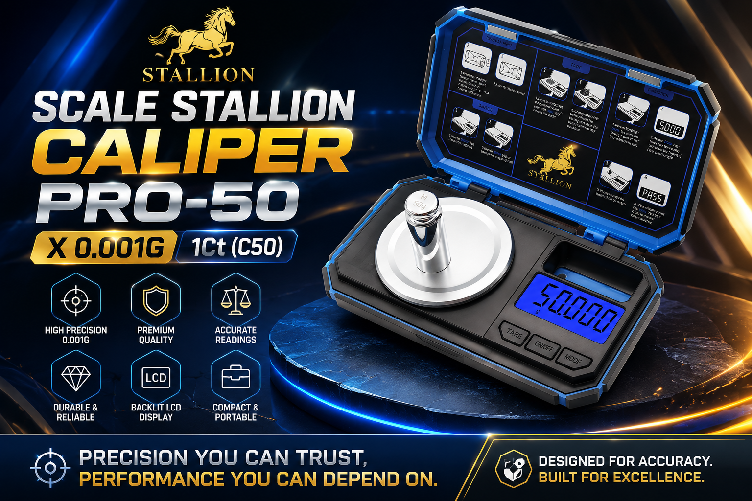 Scale Stallion Caliper Pro-50 X 0.001G 1Ct (C50) product image