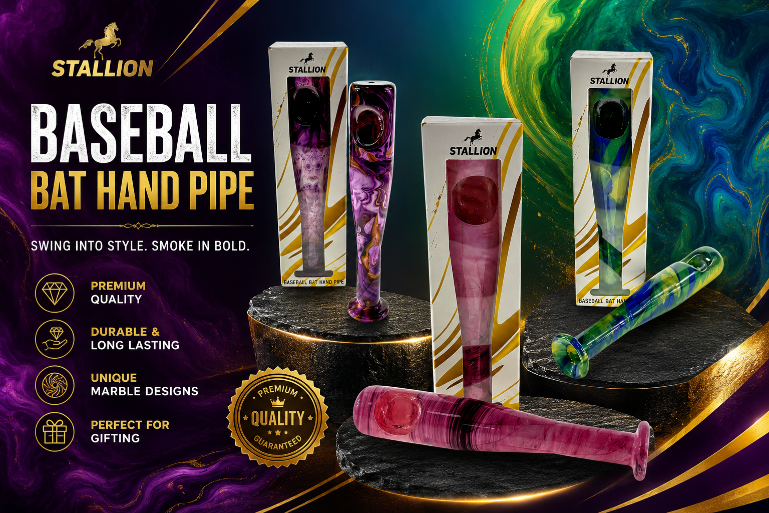Stallion Pipe 6.7" Baseball Bat Hand Pipe 1CT (C100) product image