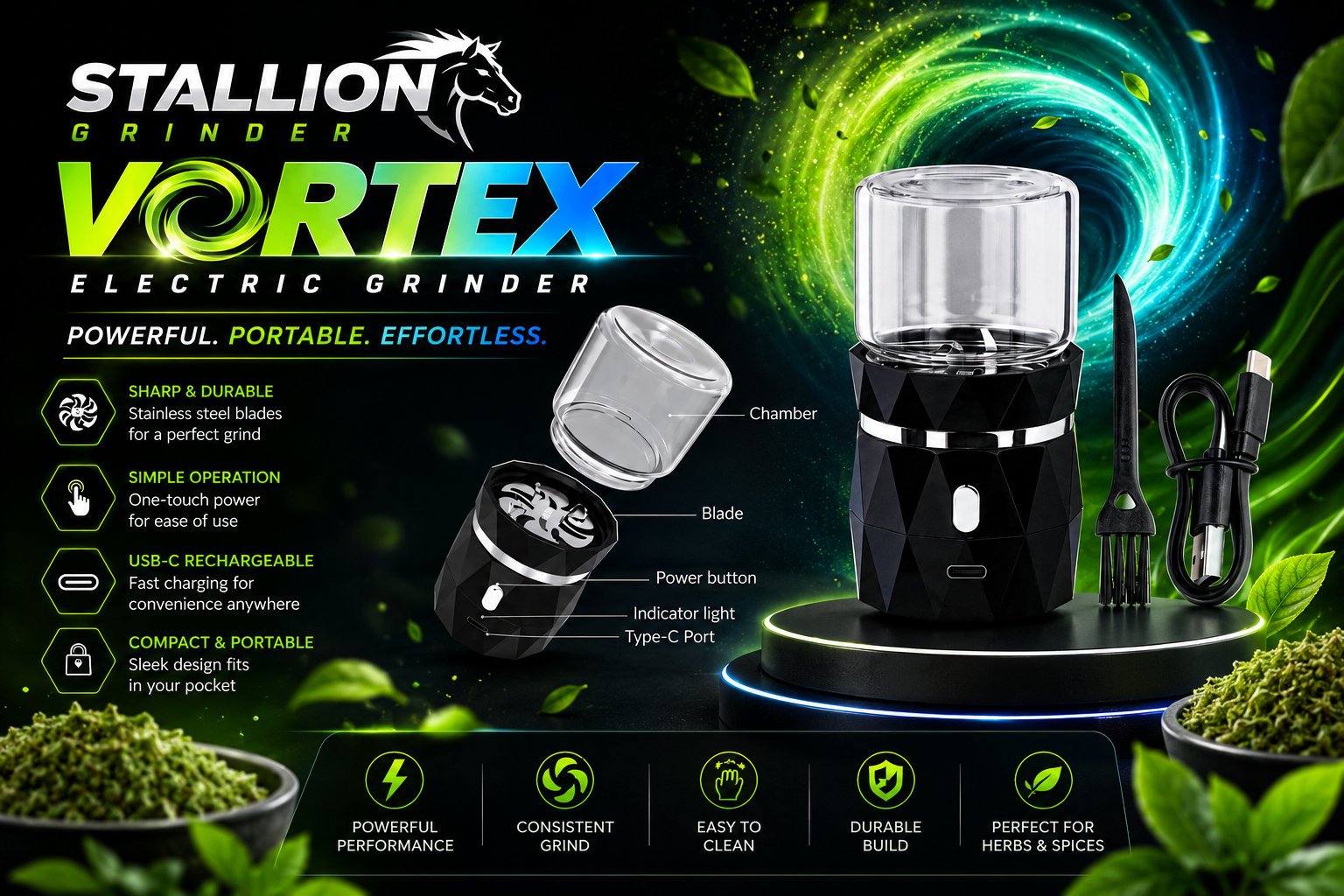 Stallion Grinder Vortex Electric Grinder 1Ct (C100) product image