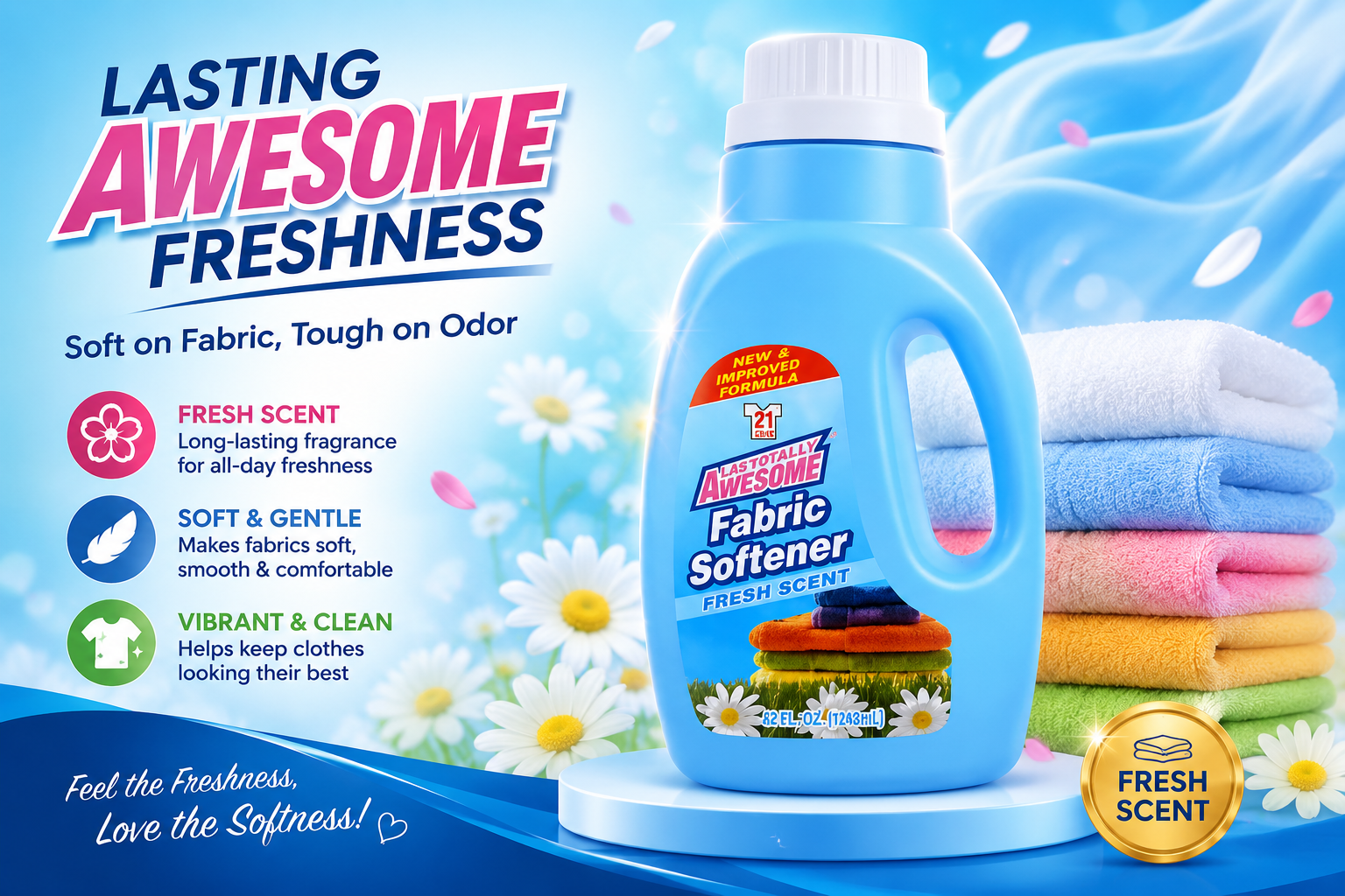 Awesome Fabric Softener Fresh Scent 42OZ 1CT (C12) product image