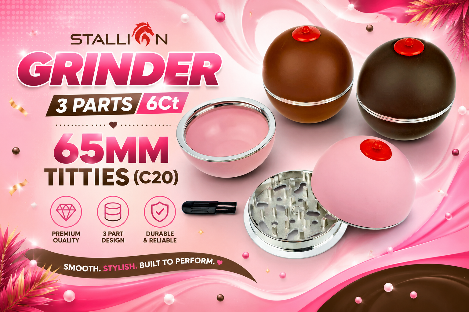 Stallion Grinder 3 Parts 6Ct 65MM Titties (C20)  product image