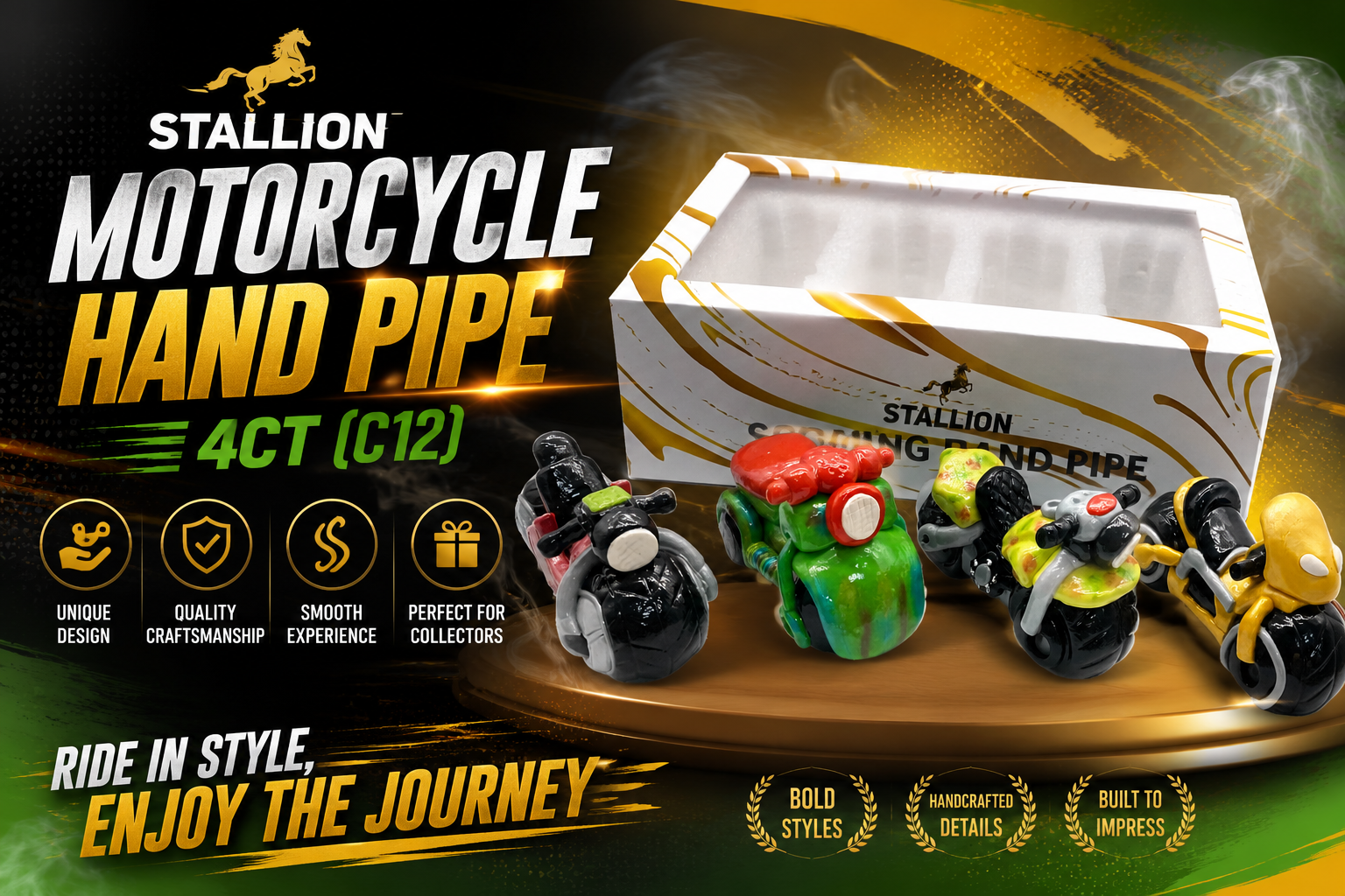 Stallion Motorcycle Hand Pipe 4CT (C12) product image