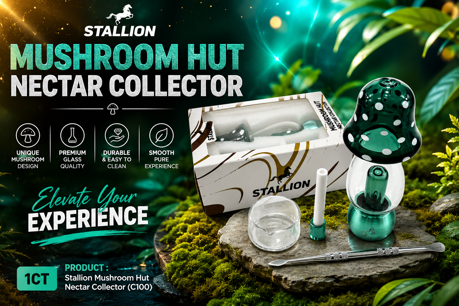 Stallion Mushroom Hut Nectar Collector 1CT (C100) product image