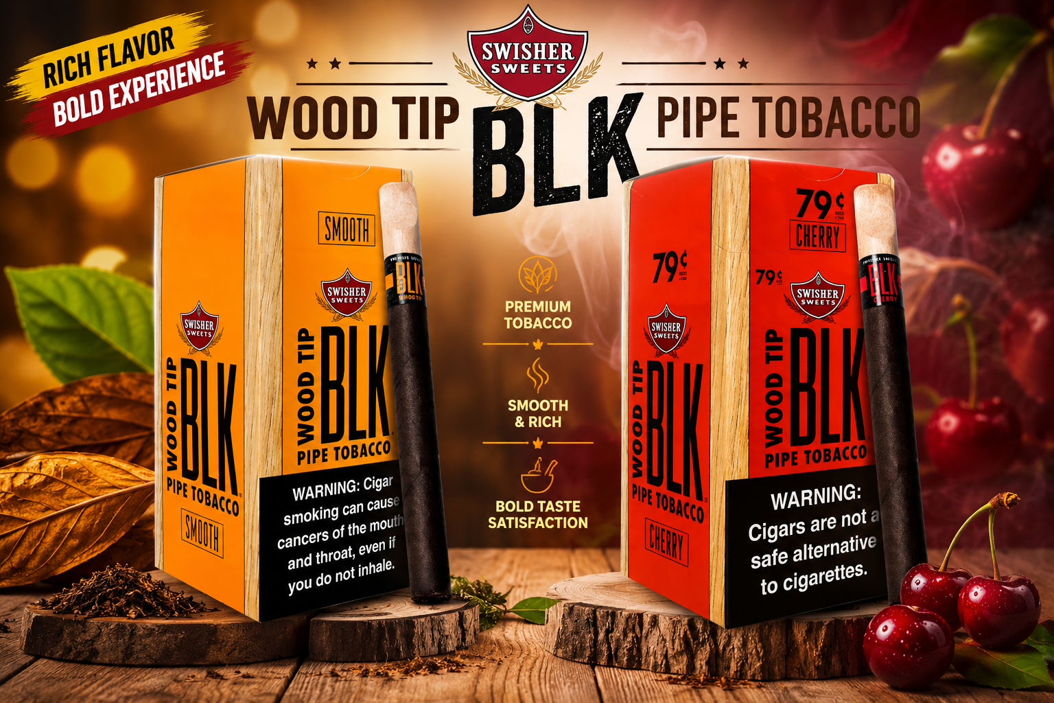 CGR Swisher Sweet Blk 79C Wood Tip 1PK/20CT (C50) product image