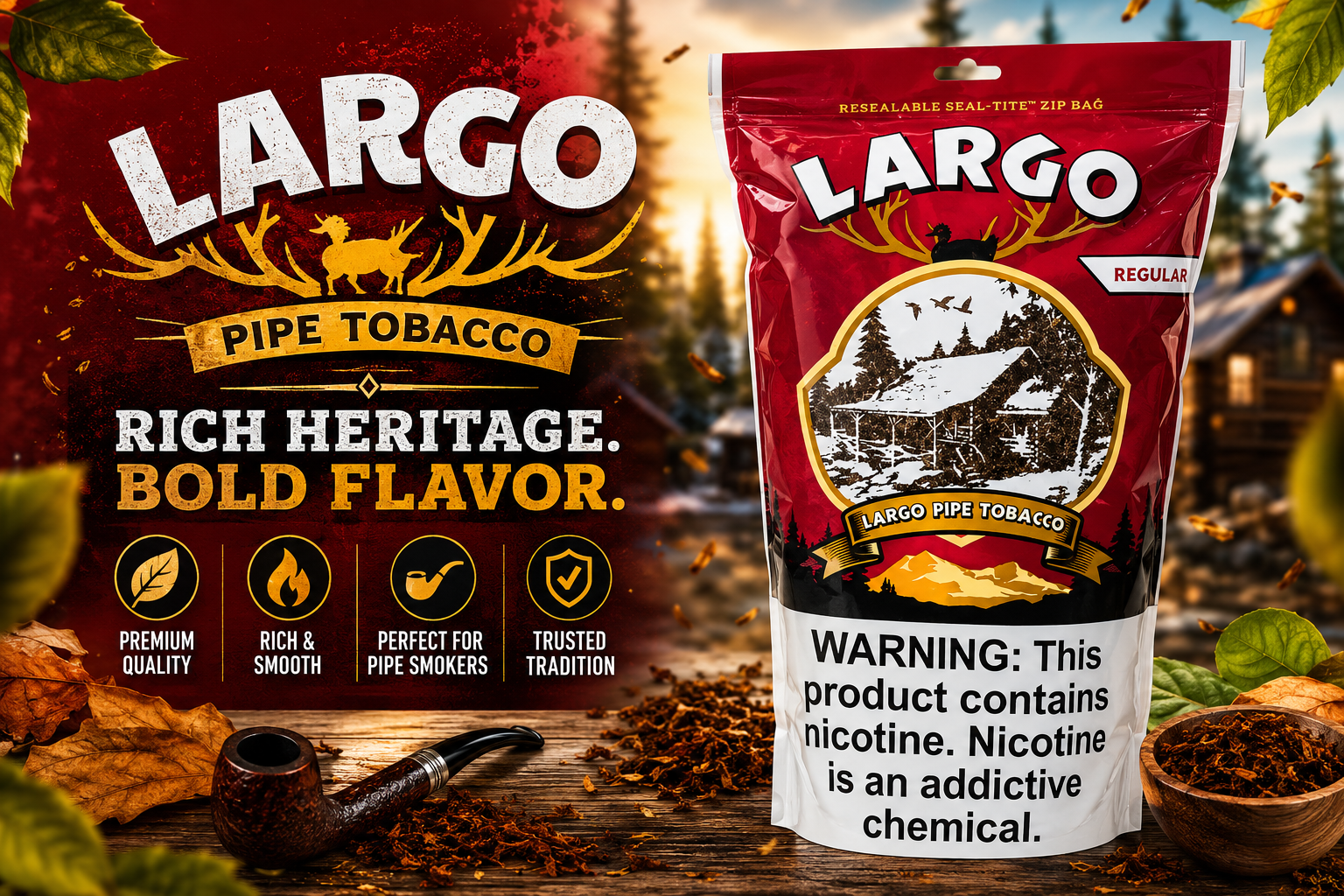Tob Pipe Tobacco Bag Largo 16OZ (C12) product image