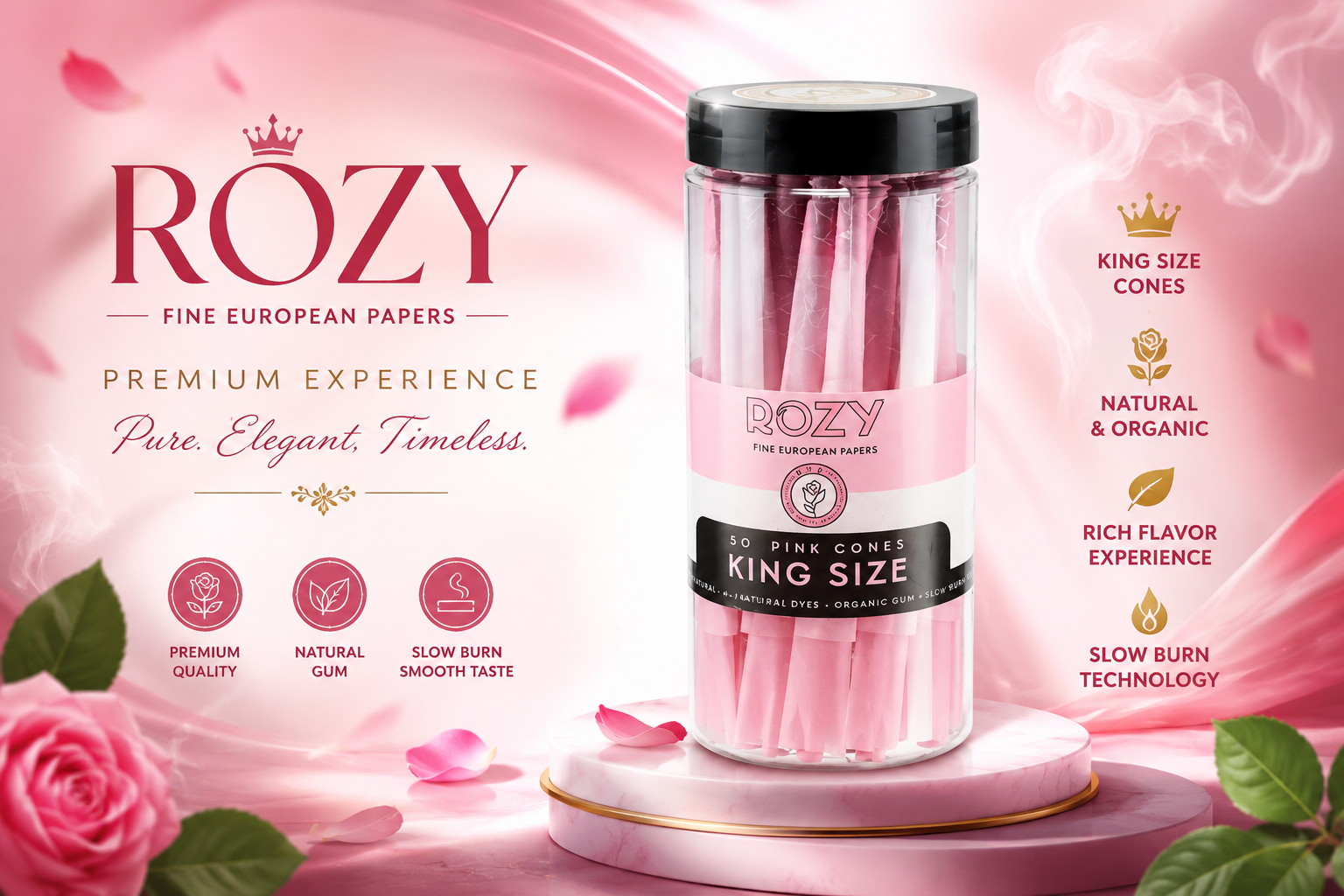Rozy Pink Cones 50/Pk 1Ct Jar King Size  product image