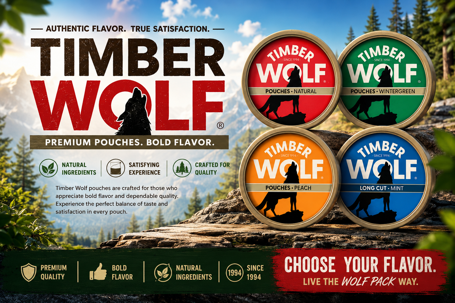 Tob Snuff Timber Wolf Pouches 5CT (C18) product image