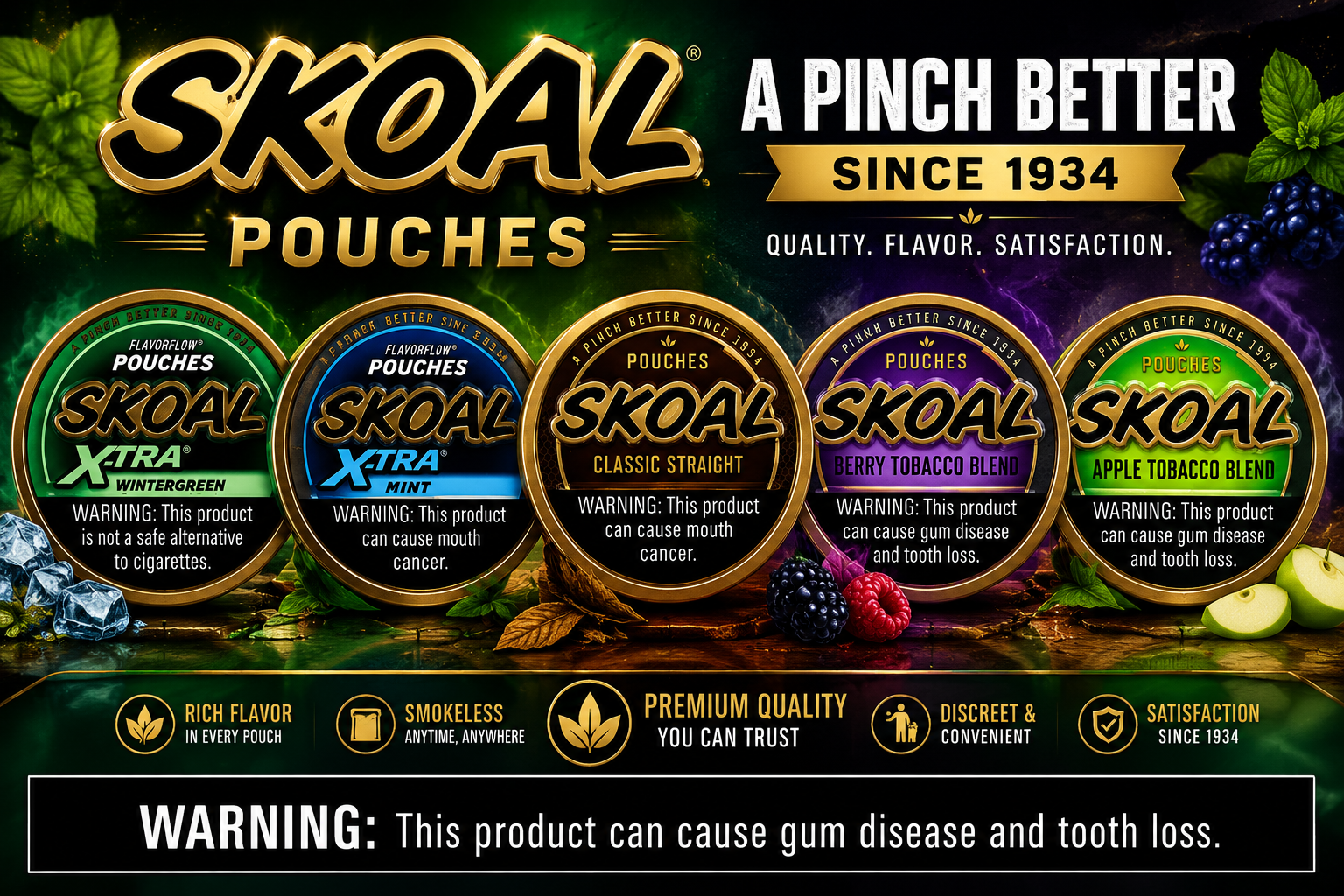 Tob Snuff Skoal 5CT Pouches (C18) product image