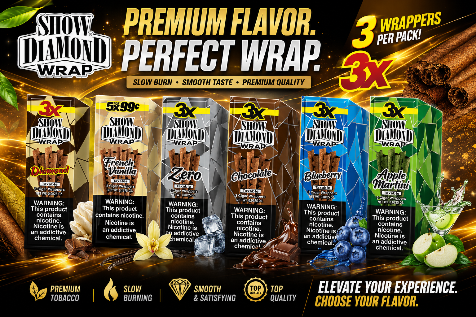 Tob Show Diamond Wrap 3X - 2CT/25PK (C25) product image