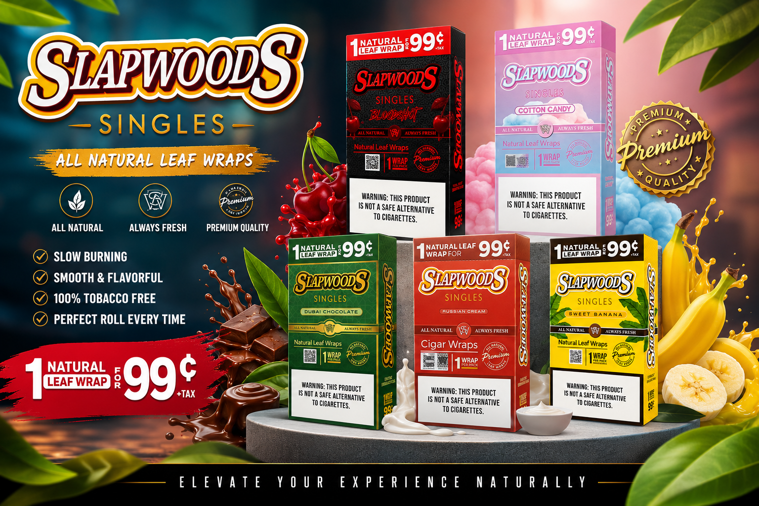 Tob Slapwoods Wraps Singles 1 For 99C 20CT (C24) product image