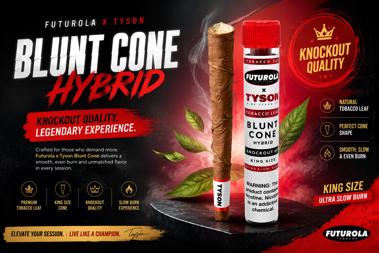 Tob Futurola Mike Tyson 2.0 Hybrid Blunt Cone Knockout Og King Size 12CT (C15) product image