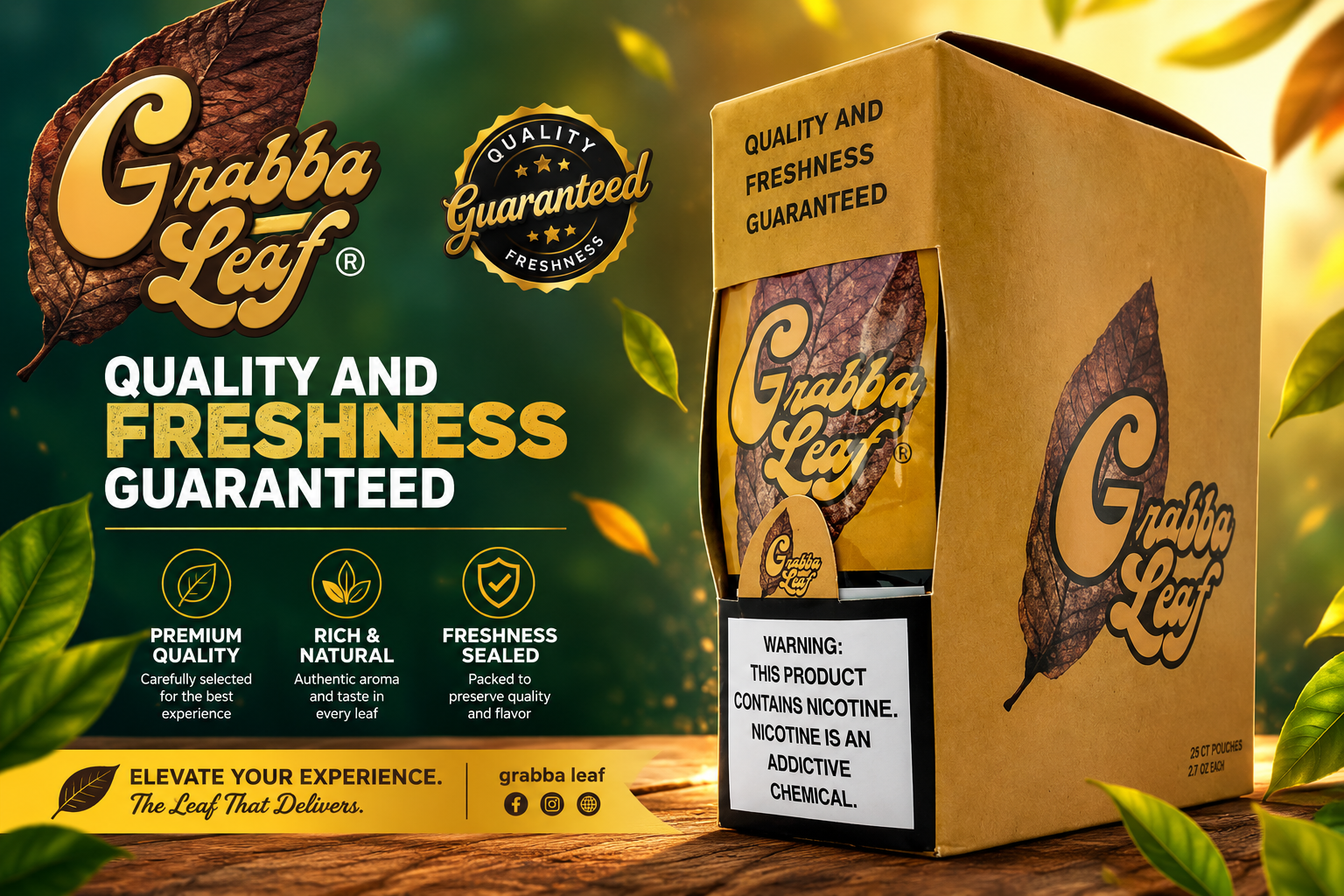 Tob Grabba Leaf Small Yellow Pre-Priced 99C 25CT Box (C48) product image