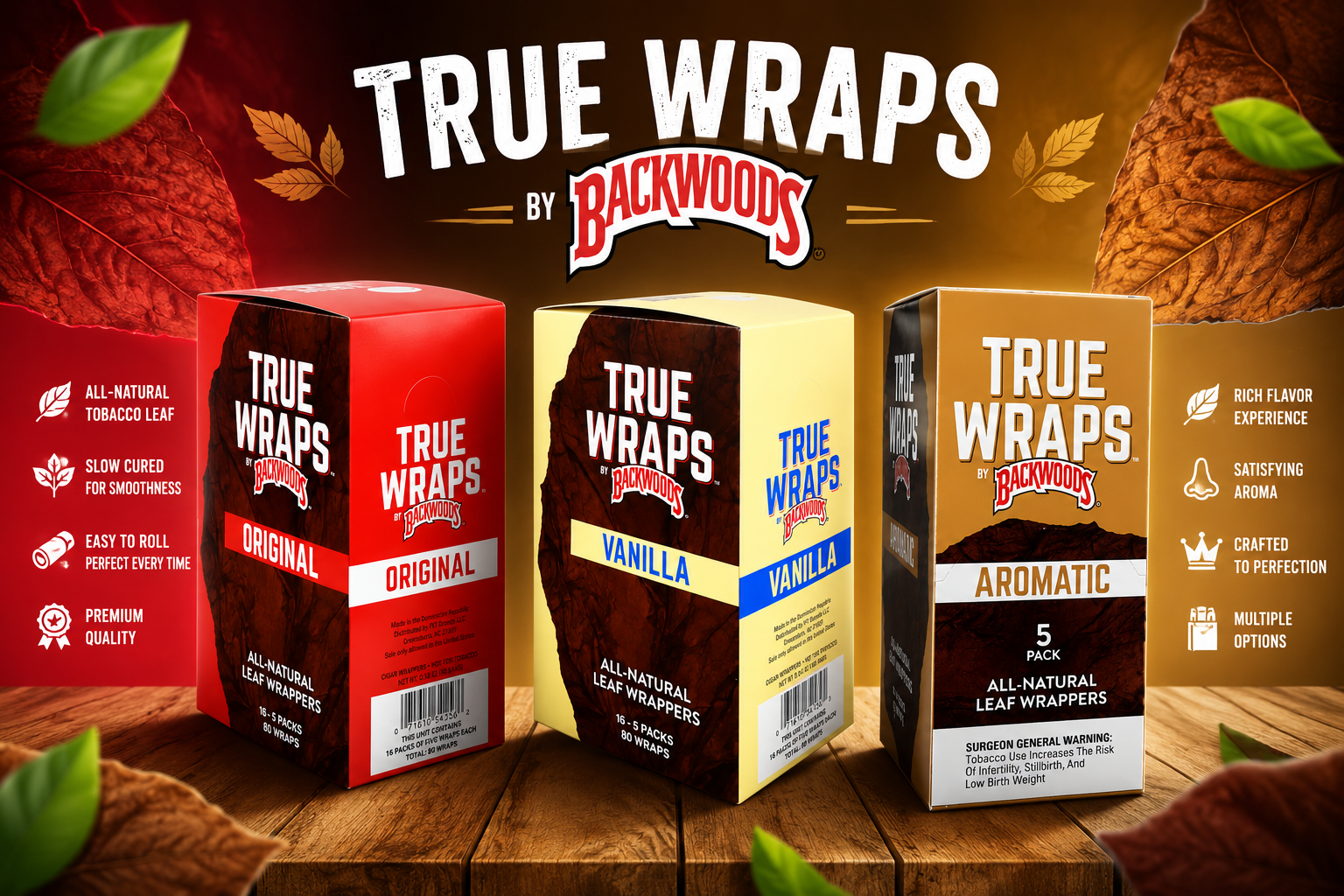 Tob Backwood True Wraps 16CT/5PK (C15) product image