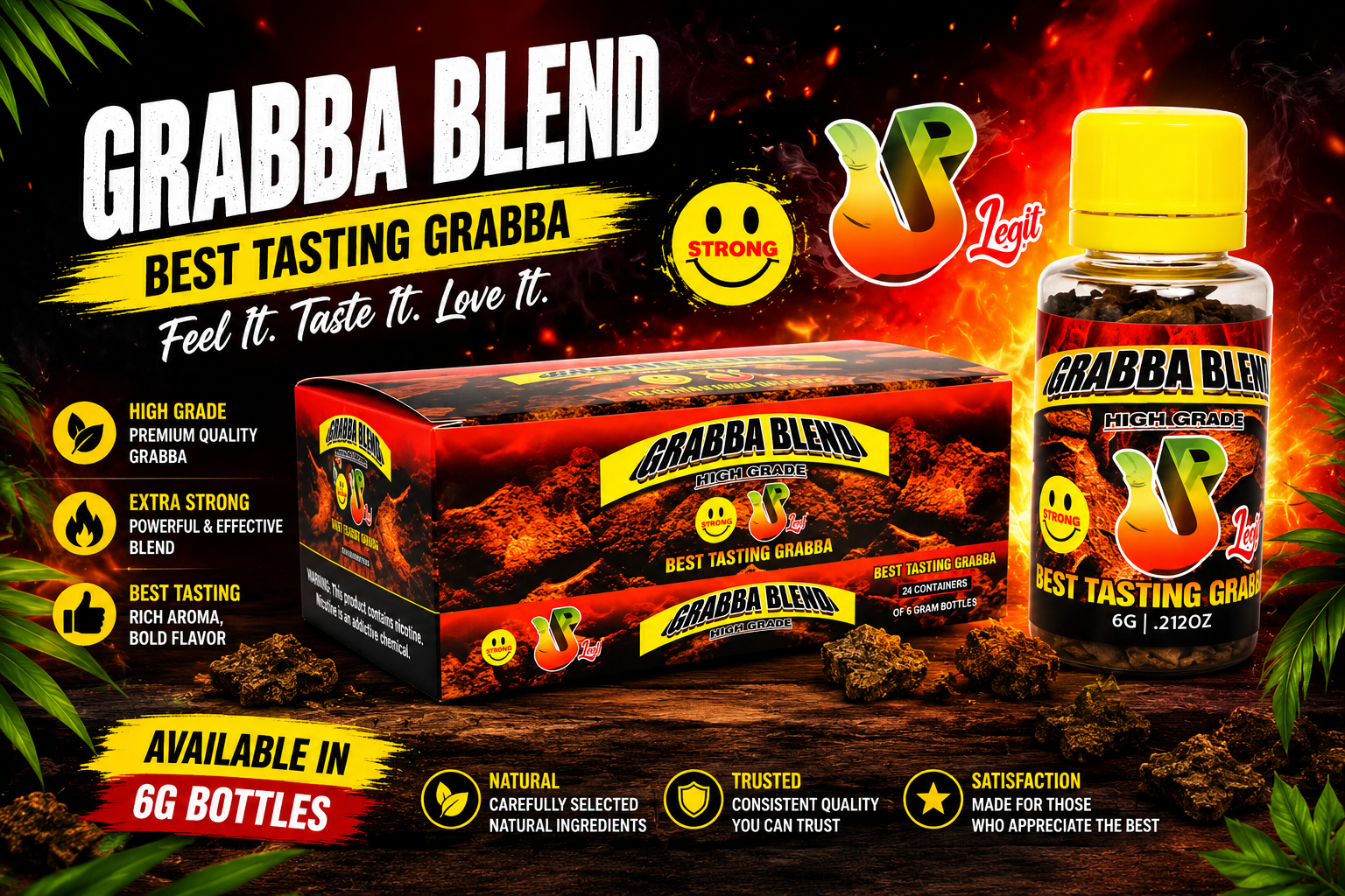 Tob Up Leef Grabba Blend 6G 24CT Bottle (C12) product image