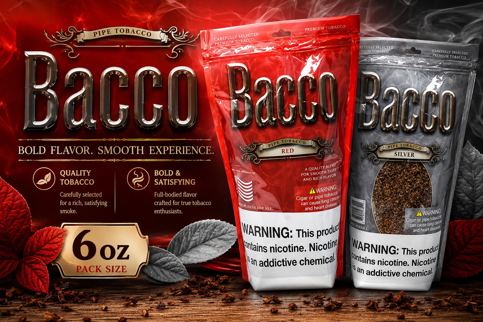 Tob Pipe Tobacco Bag Bacco 16OZ Big (C12) product image