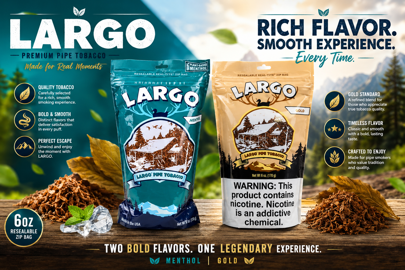 Tob Pipe Tobacco Bag Largo 12OZ (C12) product image