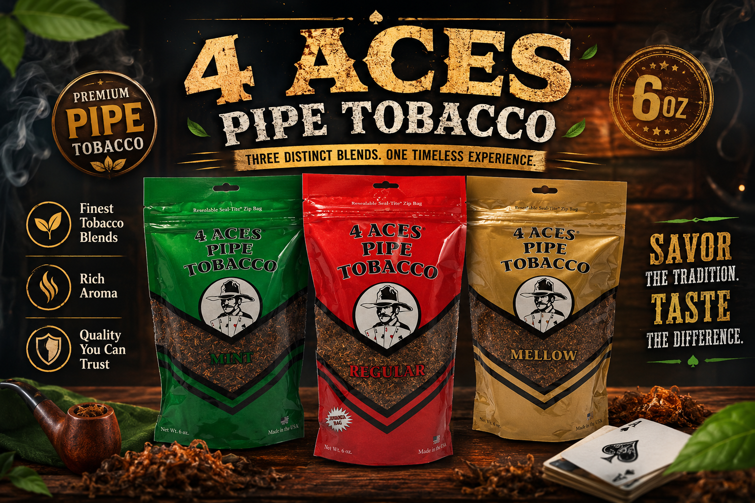 Tob Pipe Tobacco Bag 4Aces 6OZ (C36) product image