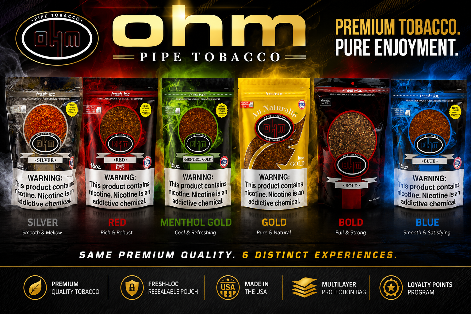 Tob Pipe Tobacco Bag Ohm 16OZ (C24) product image