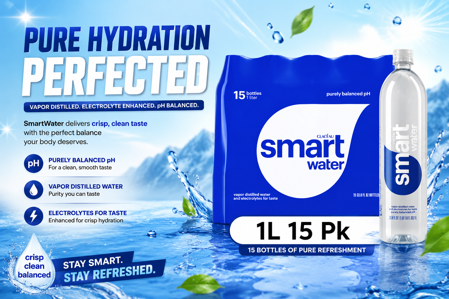 Bev Water Smart 33.8OZ 15CT  product image