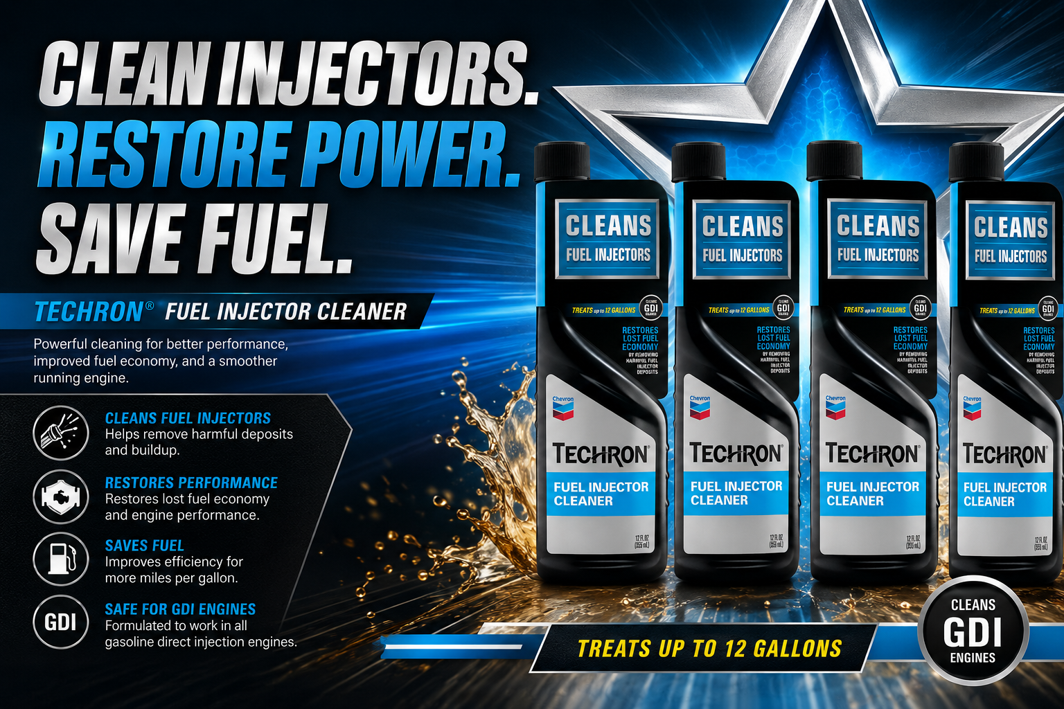 Chevron Techron Fuel Injector Cleaner 12OZ 1CT (C6) product image