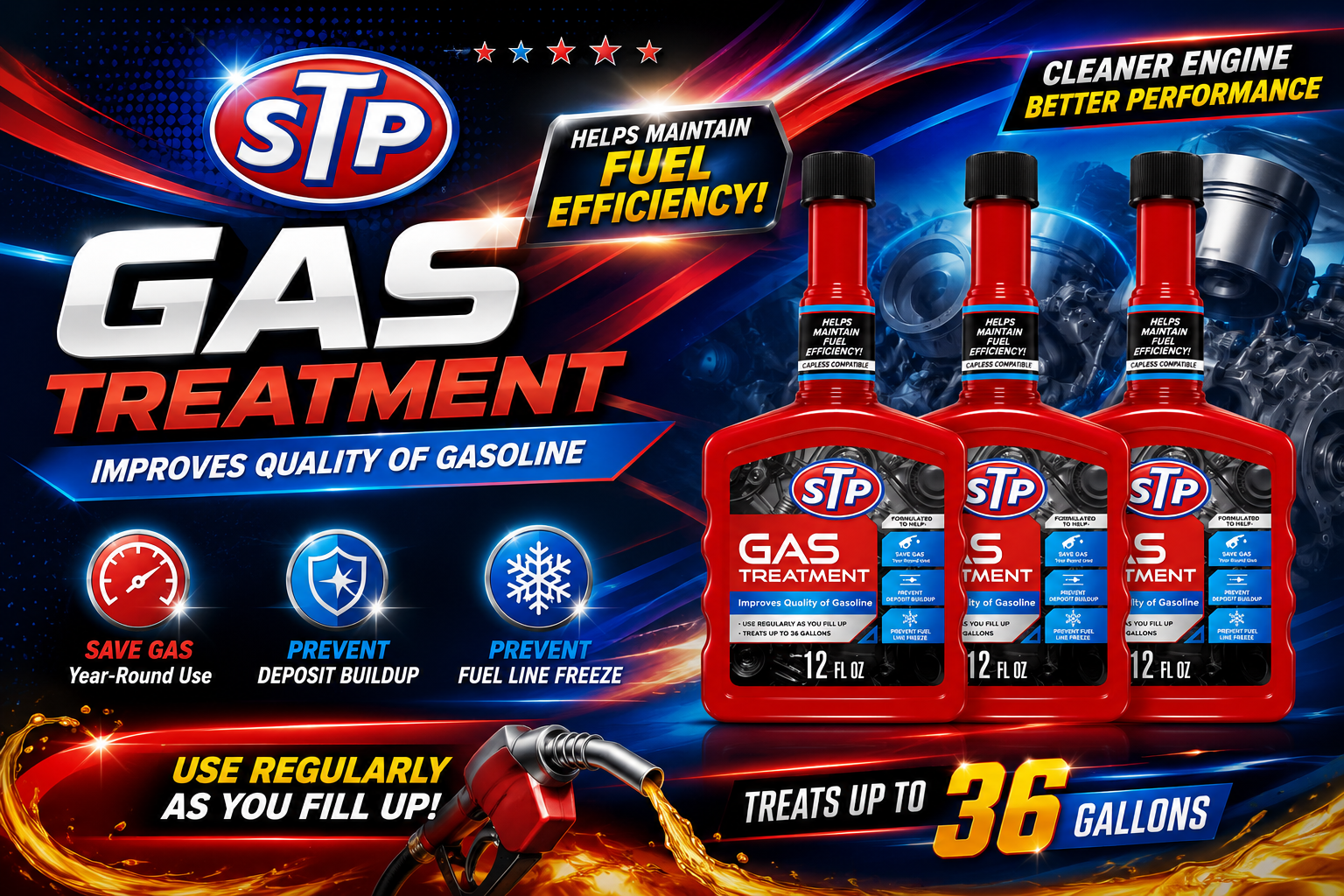 STP Gas Treatment 12OZ 1CT (C6)  product image