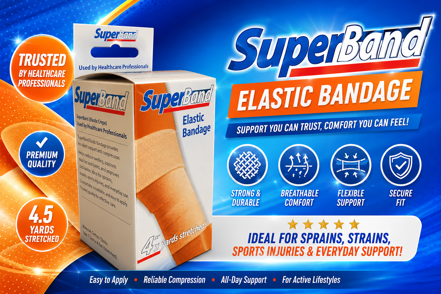 Super Band Elastic Bandage 4" 1CT Box (C36) product image