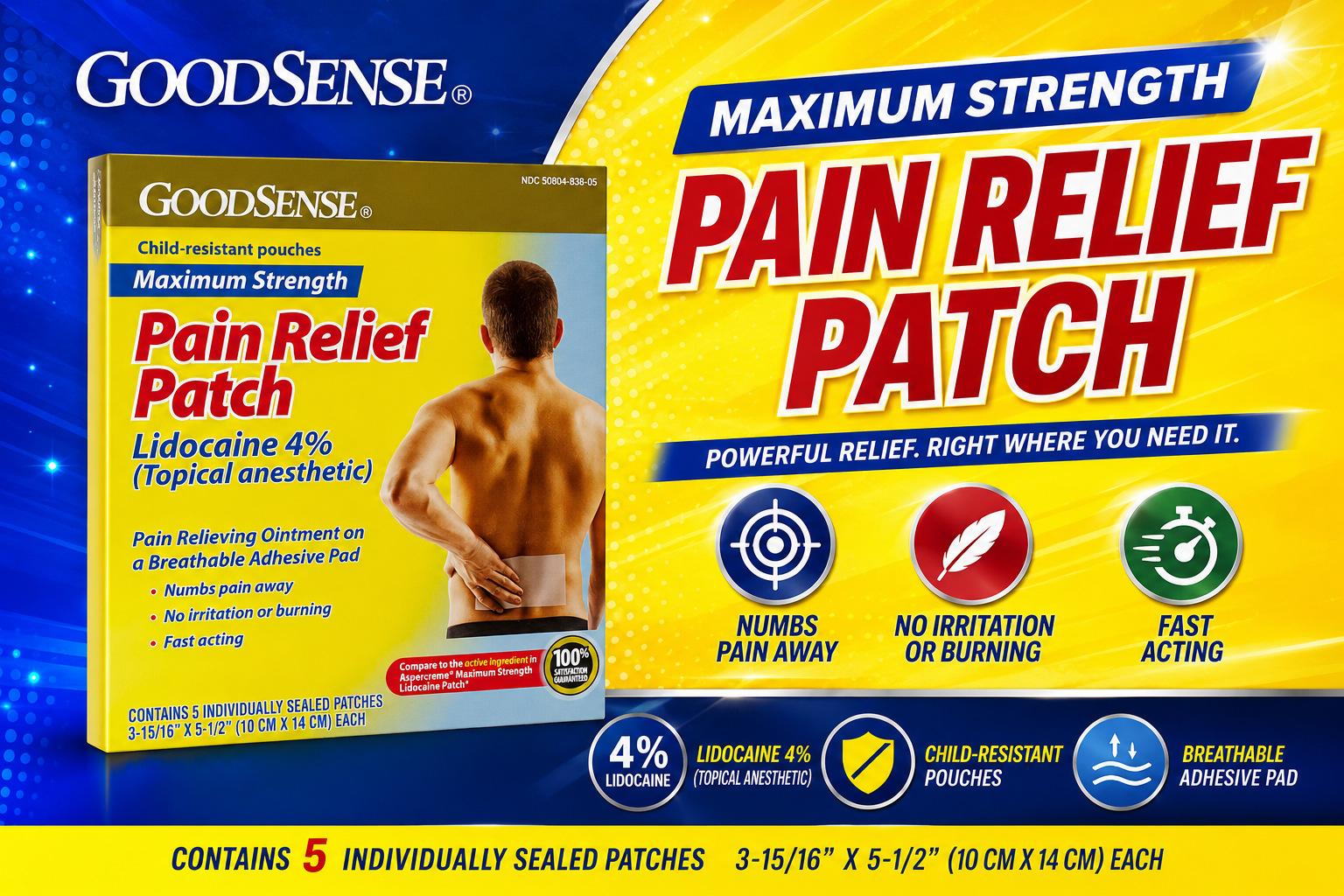 Goodsense Pain Relief Lidocaine 4% 5CT product image