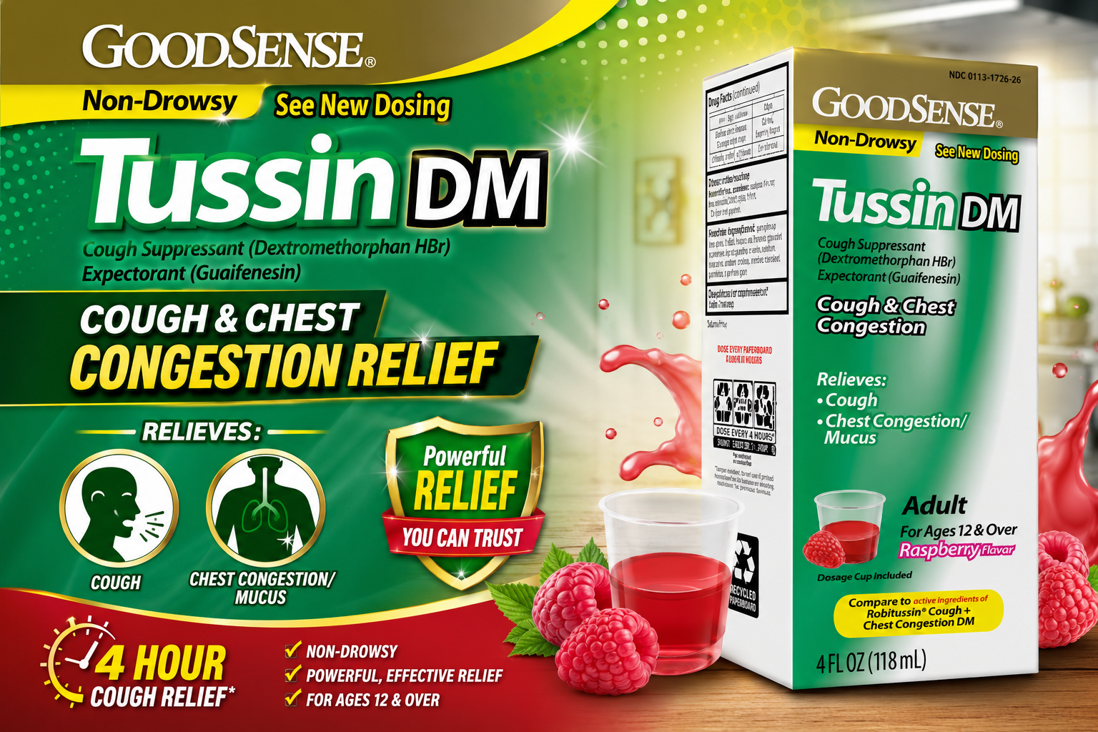 Goodsense Tussin 4OZ Cough And Cold 1CT product image