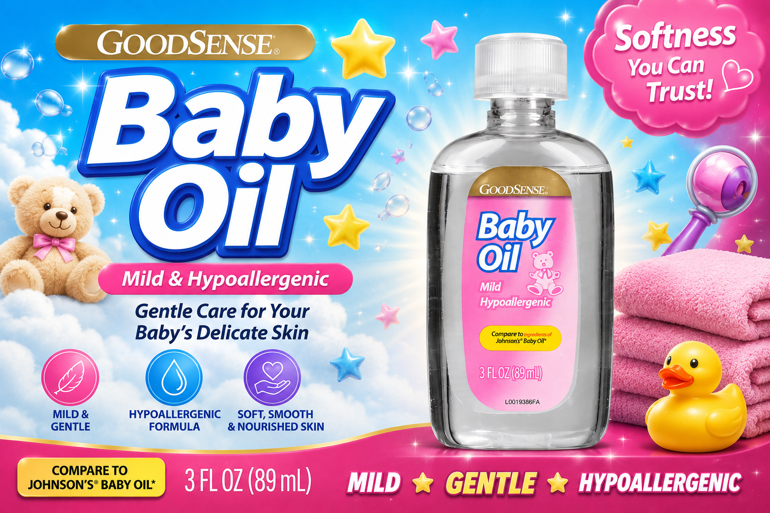 Goodsense Baby Oil 3OZ Mild Hypoallergic 1CT (C24) product image